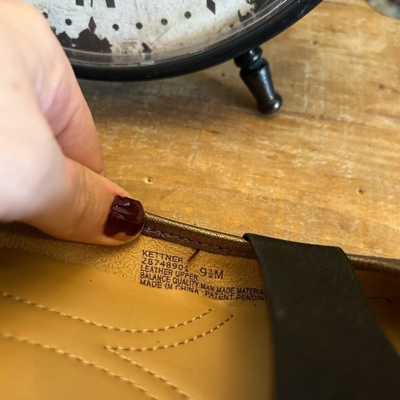 Naturalizer 9 1/2 kettner leather shoe loafer slip ons metallic brown and black - Picture 6 of 8